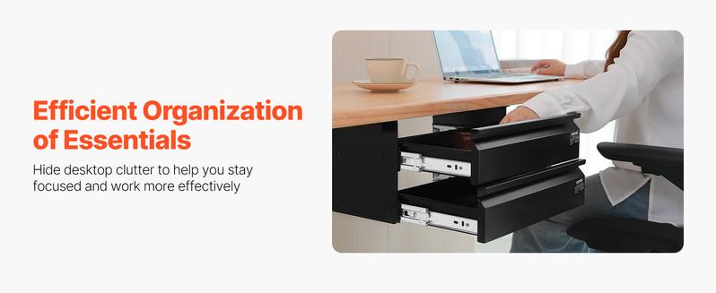 VEVOR 2 Drawer 16" Under Desk Drawer Organizer Slide-out Drawer Space Saver Office VEVOR 2 Drawer 16" Under Desk Drawer Organizer Slide-out Drawer Space Saver Office