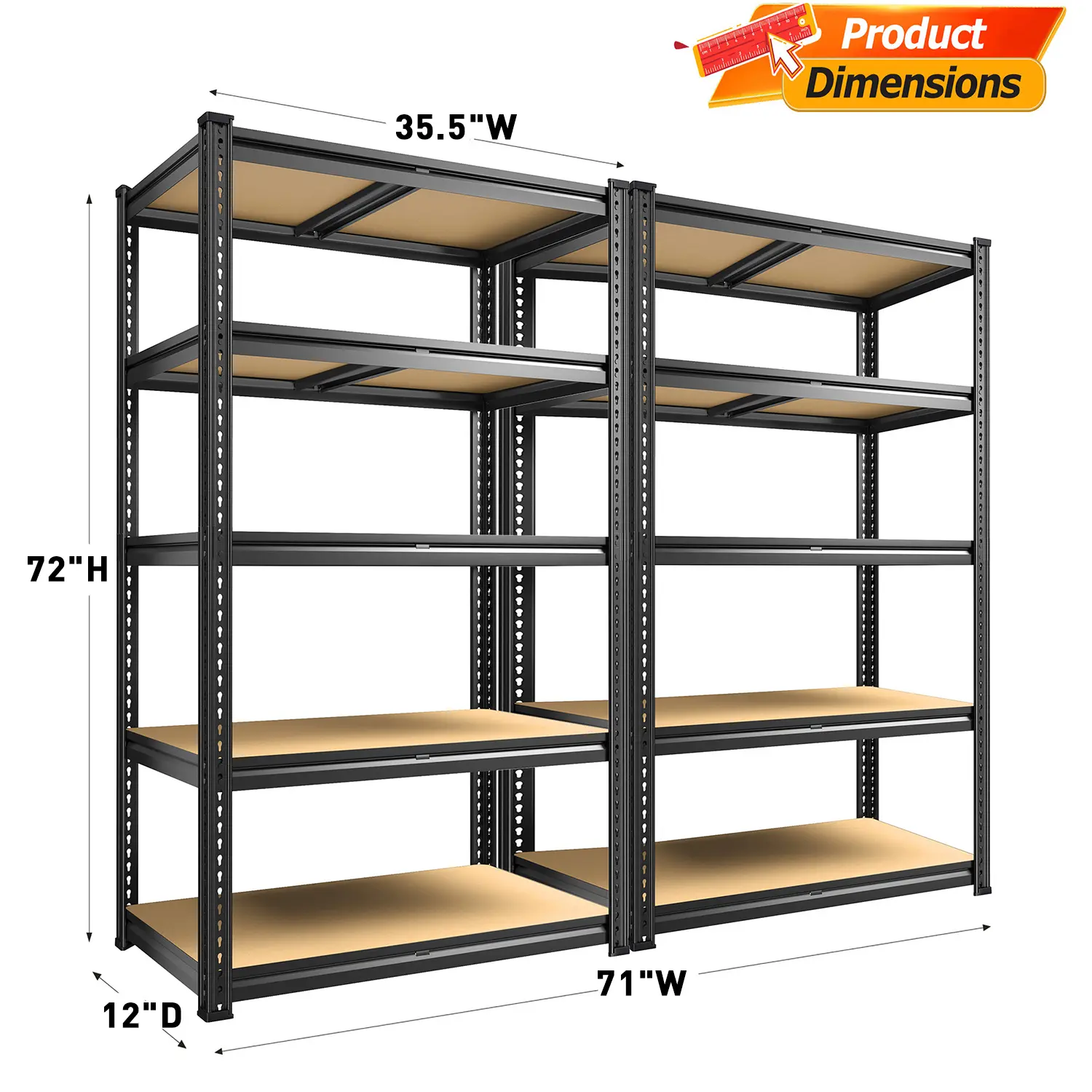 2 Pack 5-Tier 35.5"*12"*72"