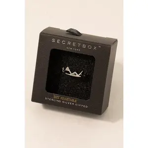 Studded Crown Open Band Ring (Silver)