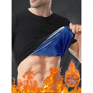 1/piece Sauna Shirt for Men Sweat Body Shaper Short Sleeve Compression Workout T-Shirt, Fitness Training Clothes, Men's Tight Wicking Clothing - All Season Wear
