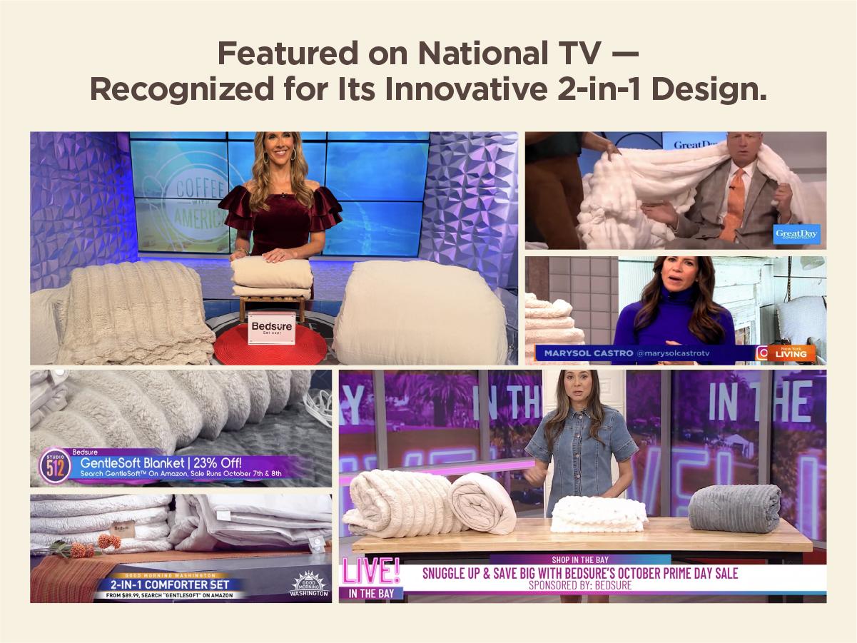 【Spring Glow Up】Bedsure 6 Pieces Gentlesoft 2-in-1 Comforter Set and Detachable Fluffy Blanket, All Season , SnapTech Design for Space Saving 【Spring Glow Up】Bedsure 6 Pieces Gentlesoft 2-in-1 Comforter Set and Detachable Fluffy Blanket, All Season , SnapTech Design for Space Saving