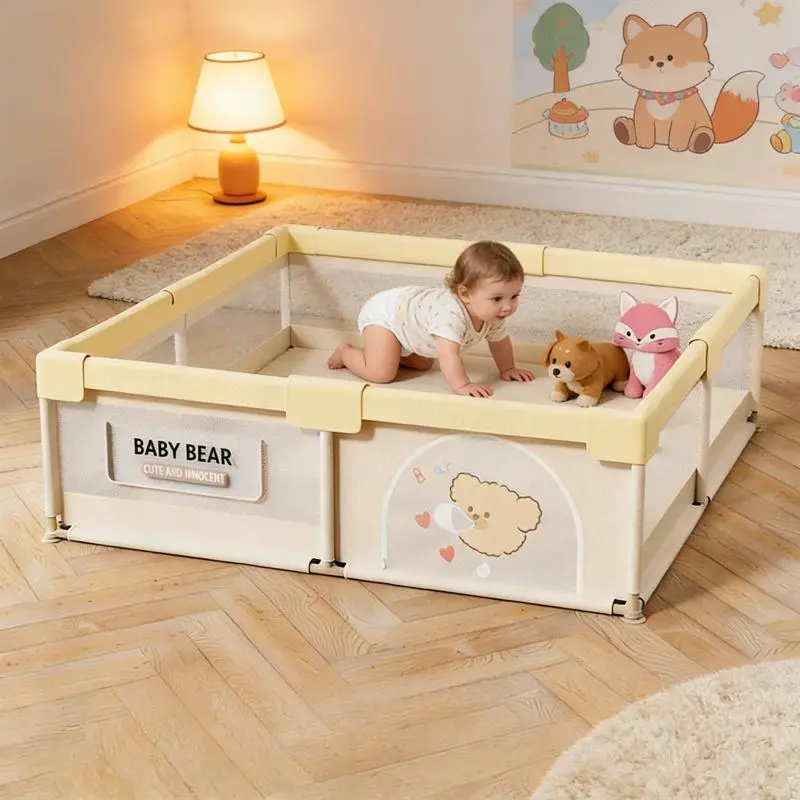 Blissful Diary Baby Floor Play Mat - 50x50 Non-Slip Fabric Sponge Mat, Thick Soft Padding, Foldable Machine Washable Boho Design, 360° Panoramic Free Space Design for Infant Indoor & Outdoor Play, Indoor And Outdoor Play