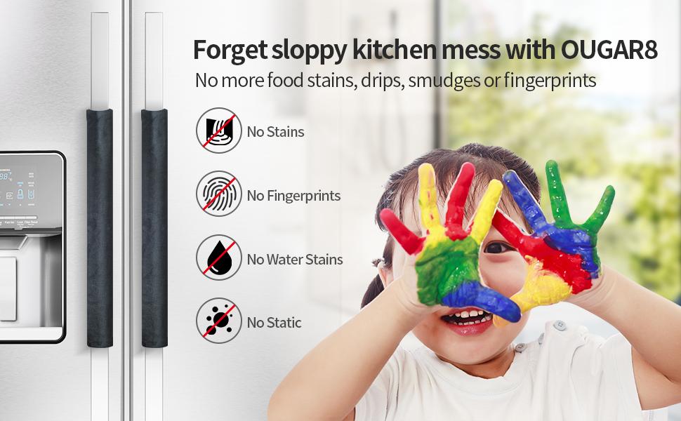 OUGAR8 Refrigerator Door Handle Covers,Keep Your Kitchen Appliance Oven,Dishwasher,Mirowave Clean from Smudges, Fingertips, Drips, &Food Stains, Perfect for Dishwashers (5pcs,Red)