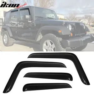 Window Visor for Jeep Wrangler 2007-2024 & Gladiator 2020-2024 Slim Acrylic