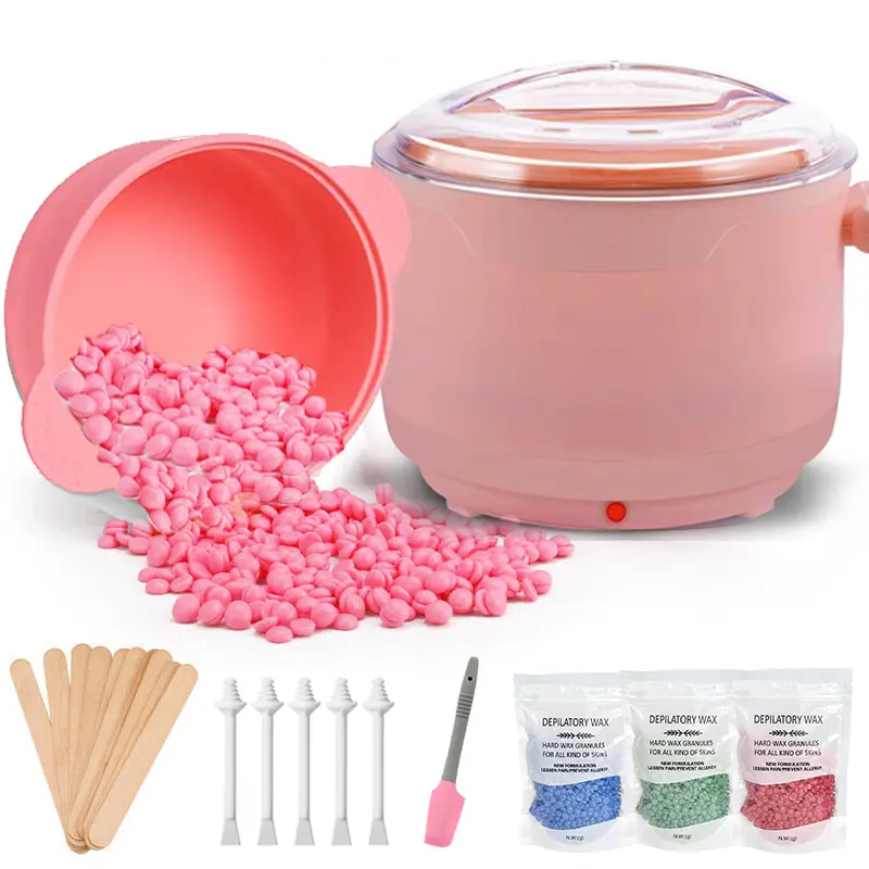 Waxing Kit for Women and Men, Home Wax Warmer with 3 Pack Hard Wax Beads, Hot Wax Hair Removal Paraffin Warm Crème Wax Melter for Brazilian Body Underarm Bikini Chest Legs Face Brows Upper Lips Eyebrow Sideburn Nose Ear Hair Removal Kit