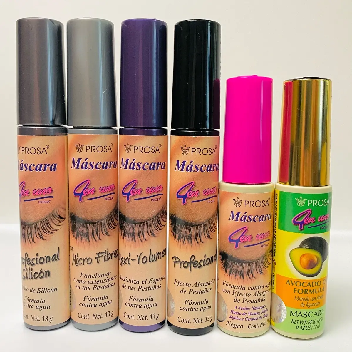 Mascara Trio Set with Avocado Oil & Natural Oils - Beauty Products, Silicone Brush, Waterproof Black Formula, Mascara Volume and Length for Dramatic Lashes