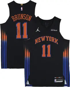 Jalen Brunson New York Knicks Autographed Nike 2025-26 Black Statement Authentic Jersey - Fanatics Authentic Certified
