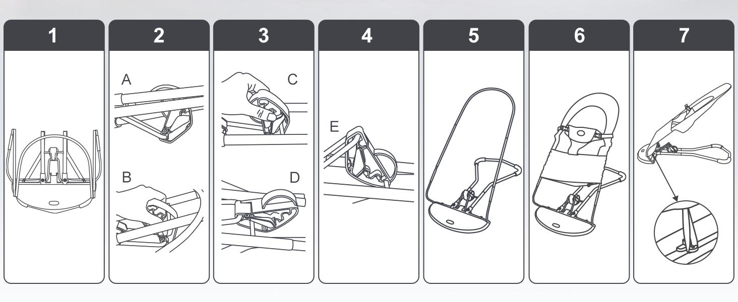 Baby Bouncer, Portable Baby Bouncer Seat for Baby 4-18 Months, 3 Modes for Bouncing or Stationary Use, Infant Chair Rocker with Removable Hanging Toys