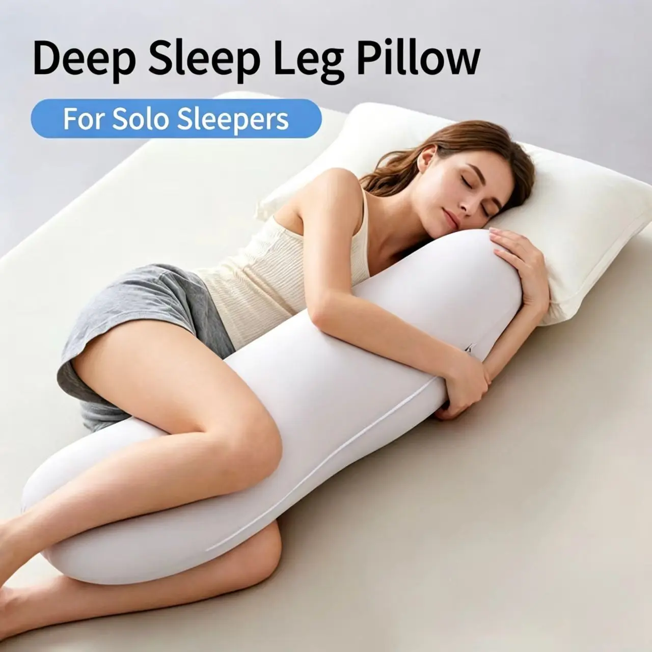 1pc Cooling Deep Sleep Leg Pillow, Long Seahorse Side Sleeper Pillow for Adults, Women, Maternity Supplies & Pregnant Women, Detachable Washable Breathable Support Pillow, Designed for Solo & Side Sleepers