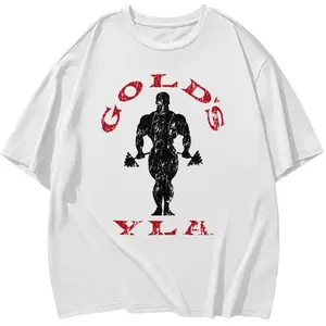Gold's Gym Weightlifting Graphic Tee Men's 100% Cotton Soft T-Shirt for Workout Sessions Bodybuilding Competitions & Fitness Lifestyle Comfortable Bodybuilding Apparel for Training Enthusiasts t0110