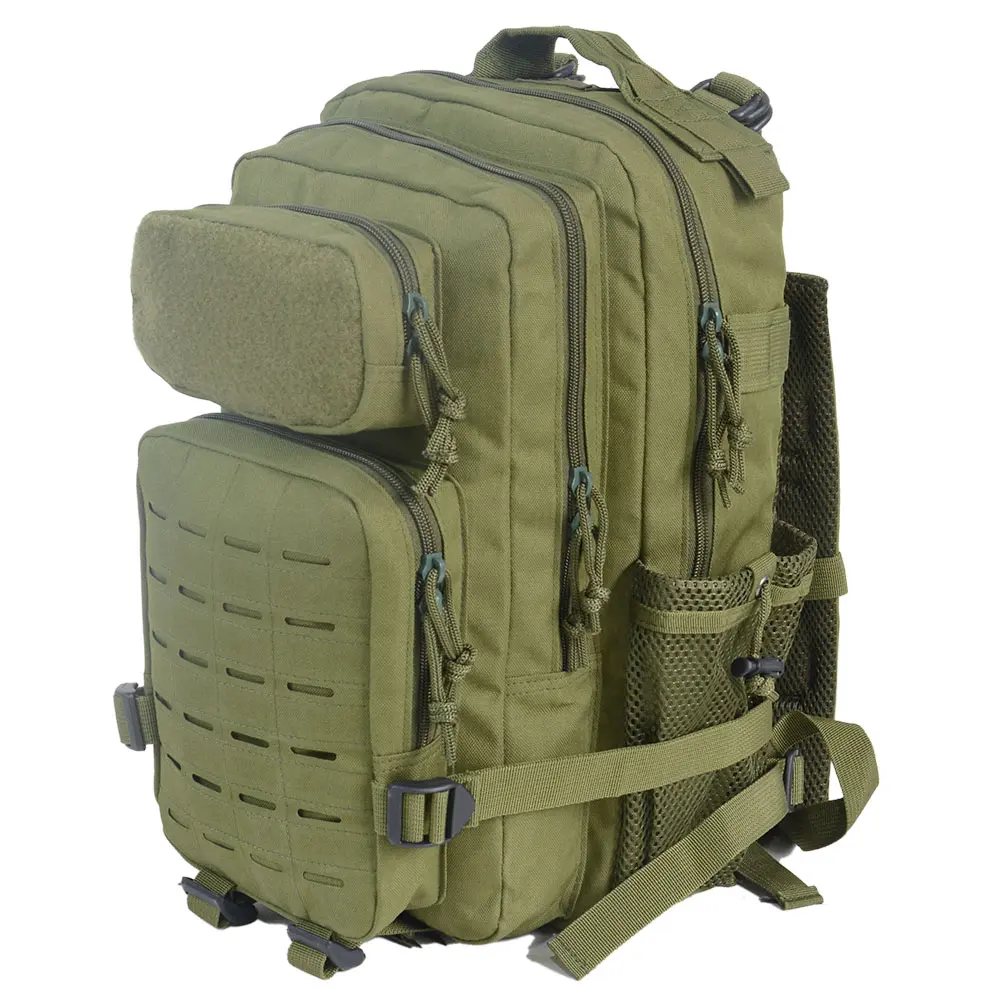 28L Lightweight Waterproof Tactical Backpack, Budget Portable Multifunctional Bag for Outdoor Cycling Hiking Camping, Carnivore Fuel Compatible, Wash Only Travel Backpacks (Black/Green), Lightweight Waterproof Backpacks