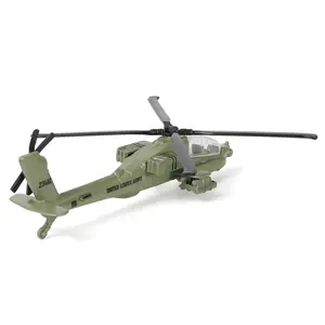 AH-64 Apache Mini Helicopter Model (14.5CM) - Military Green Army Aviation Replica, Collectible Gift for Veterans/History Buffs, Home Office Desk Decor