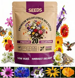 Home Grown Wildflower Seeds Bulk Seeds Mix 20000 (Pure Seeds - No Filler) Attracting Bees, Birds & Butterflies