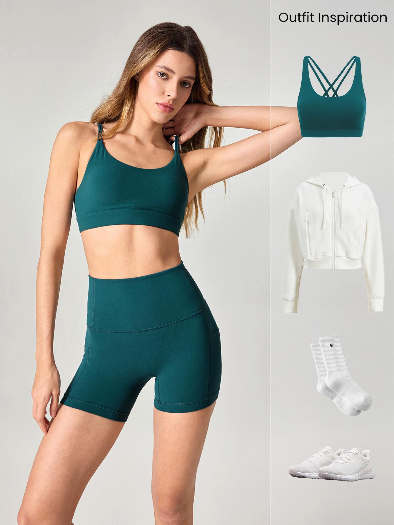 GLOWMODE 4.3" FeatherFit Anti-Slip Pocket Bike Shorts Non Front Seam Low Impact Cycling Running Gym Workout Summer TikTokShopBlackFriday