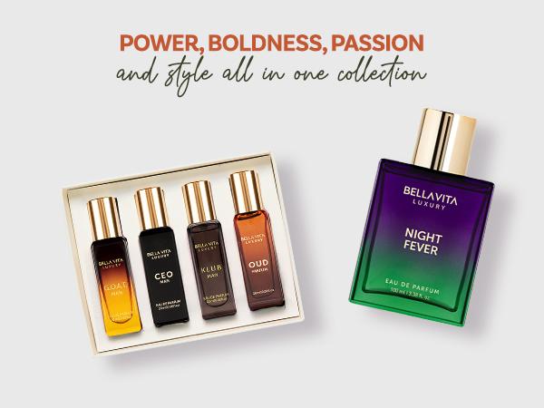 Night Fever Mafia by BellaVita Luxury | Perfume Combo Gift Set | 100 ml + Men’s Gift Set 4×20 ml | Night Fever, Oud Parfum, Klub Man, GOAT Man & CEO Man | Long Lasting Eau De Parfum | Vegan & Cruelty Free