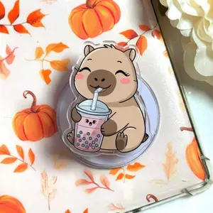Cute Kawaii Capybara Magsafe Phone Grip Detachable Magnetic Kickstand, Funny Anime Cartoon Animal Gift For Daily Use