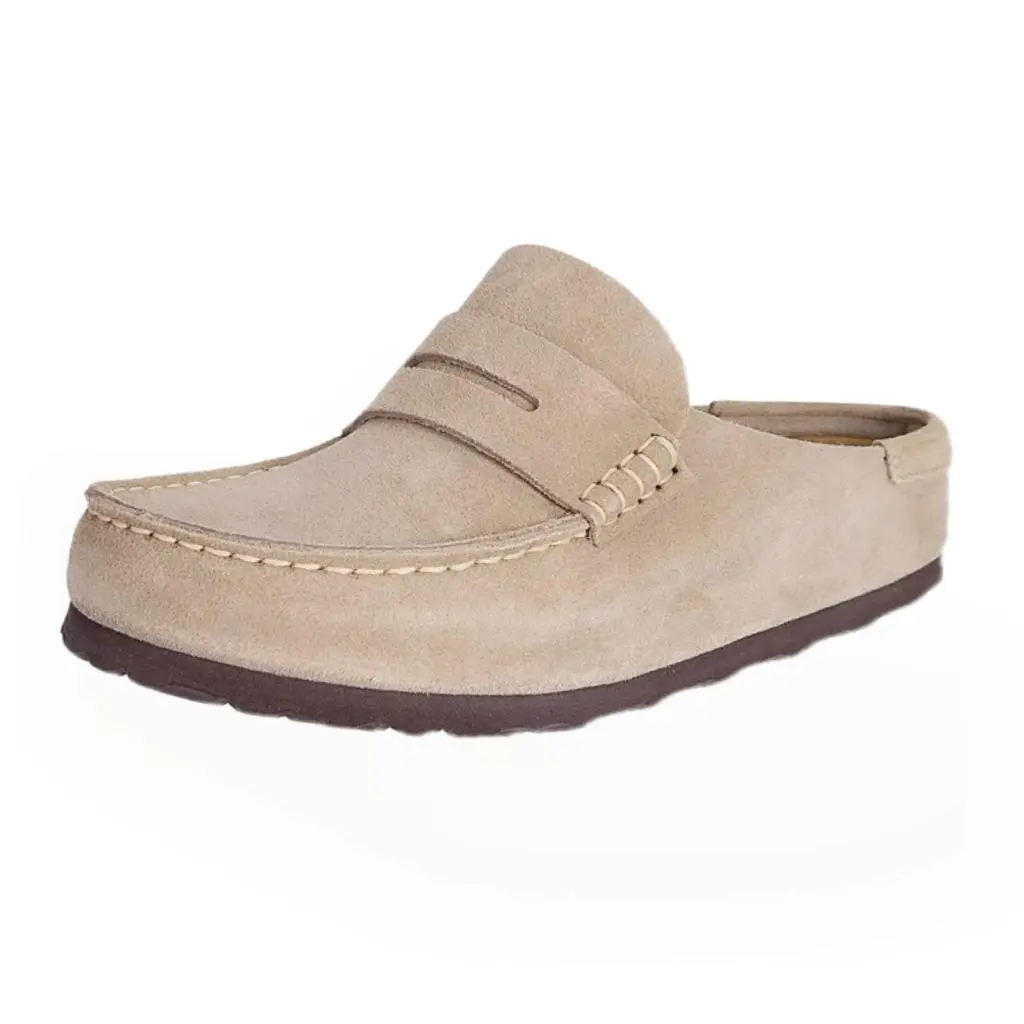 SNOWIND Men's & Women's Naples Wrapped Inspired Mule Loafers | Suede Cork Footbed Slippers Shoes