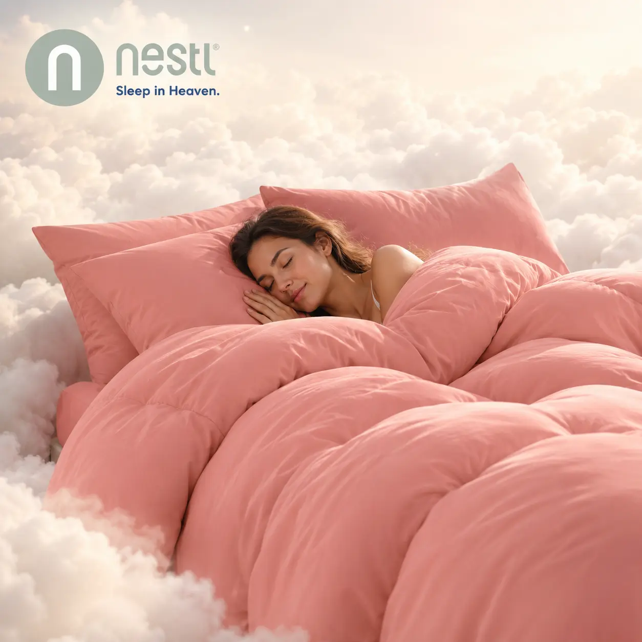 NESTL Marshmallow Double-Stuffed Fluffy Core Queen Bed Comforter Set - 7-Piece Modern, Soft Bedding Set, Modern Bedding Set