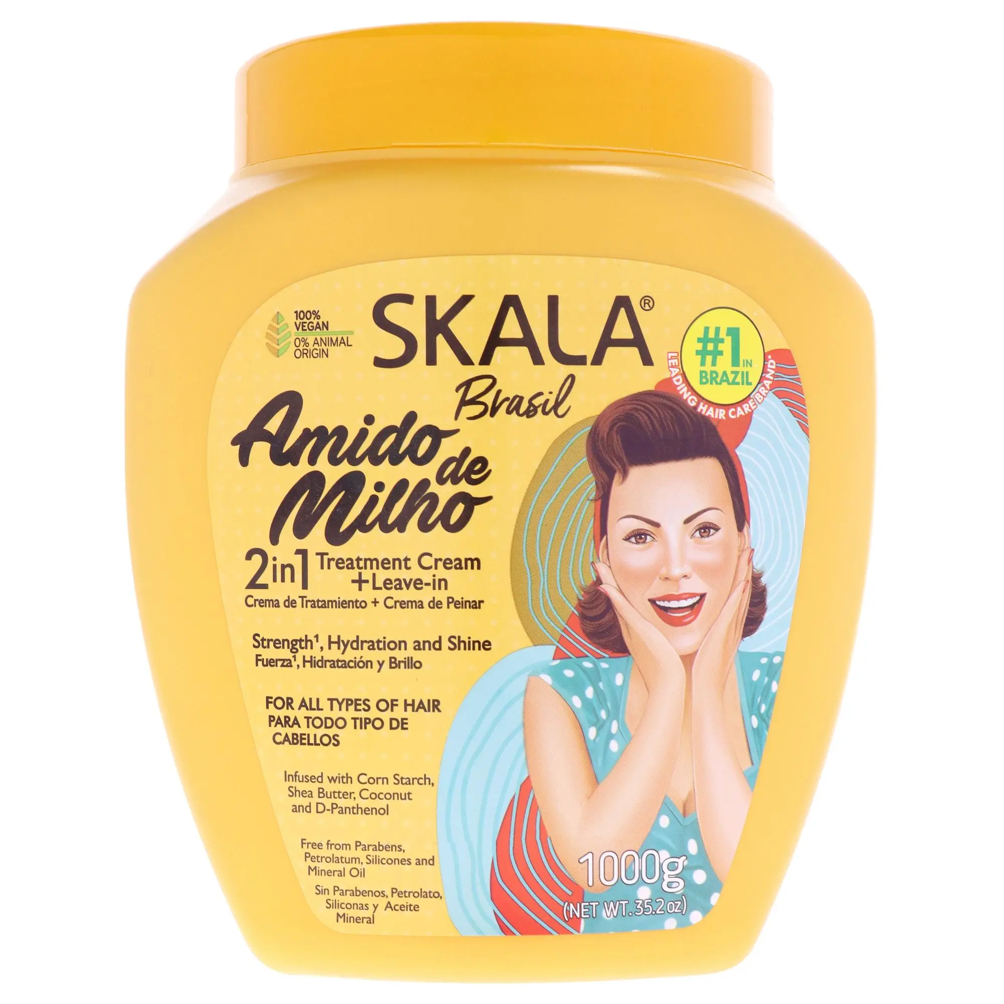 Skala 2-in-1 Corn Starch Hair Treatment Cream for Women, Haircare Product - 35.2oz Cream