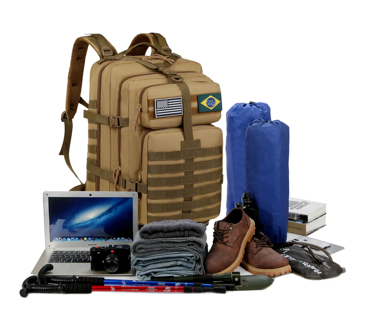 Tactical Backpack for Men Large Military Backpack Waterproof 80L Molle Rucksack Survival Bug Out Bag 3 Day Assault Pack Camping Hiking Hunting Outdoor Travel EDC Emergency Preparedness