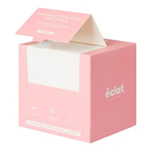 éclat Dual-Sided Plant-Based Face Towels - Ultra Soft & Disposable - Large Value Pack (50 Count)