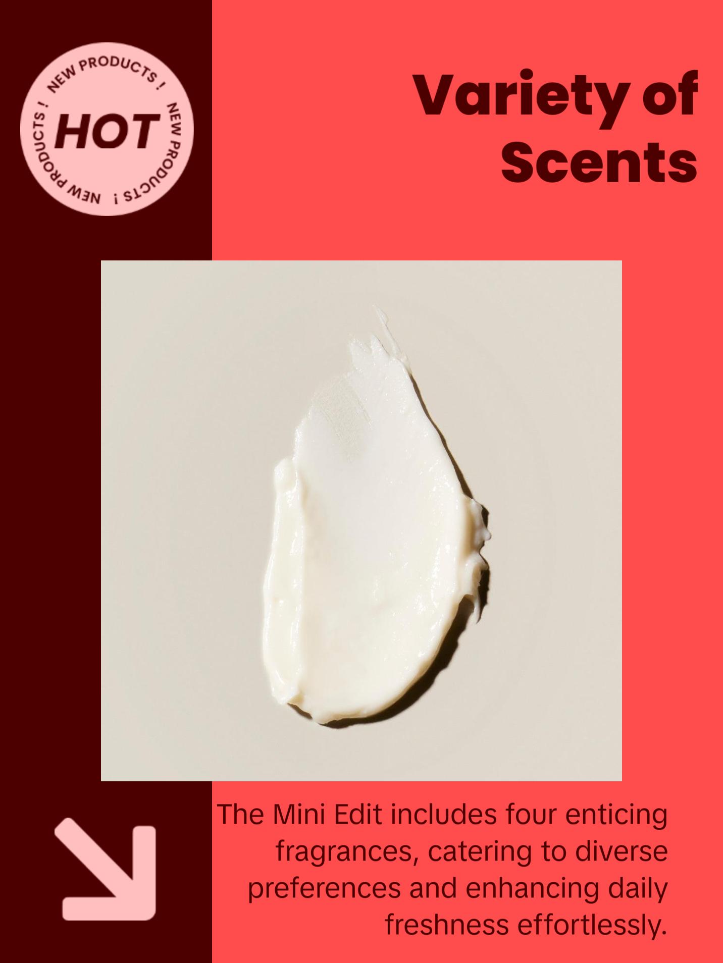 Each & Every The Mini Edit (4 Pack, 0.8oz - Coconut & Lime, Lavender & Lemon, Rose & Vanilla, Raspberry & Mandarin)