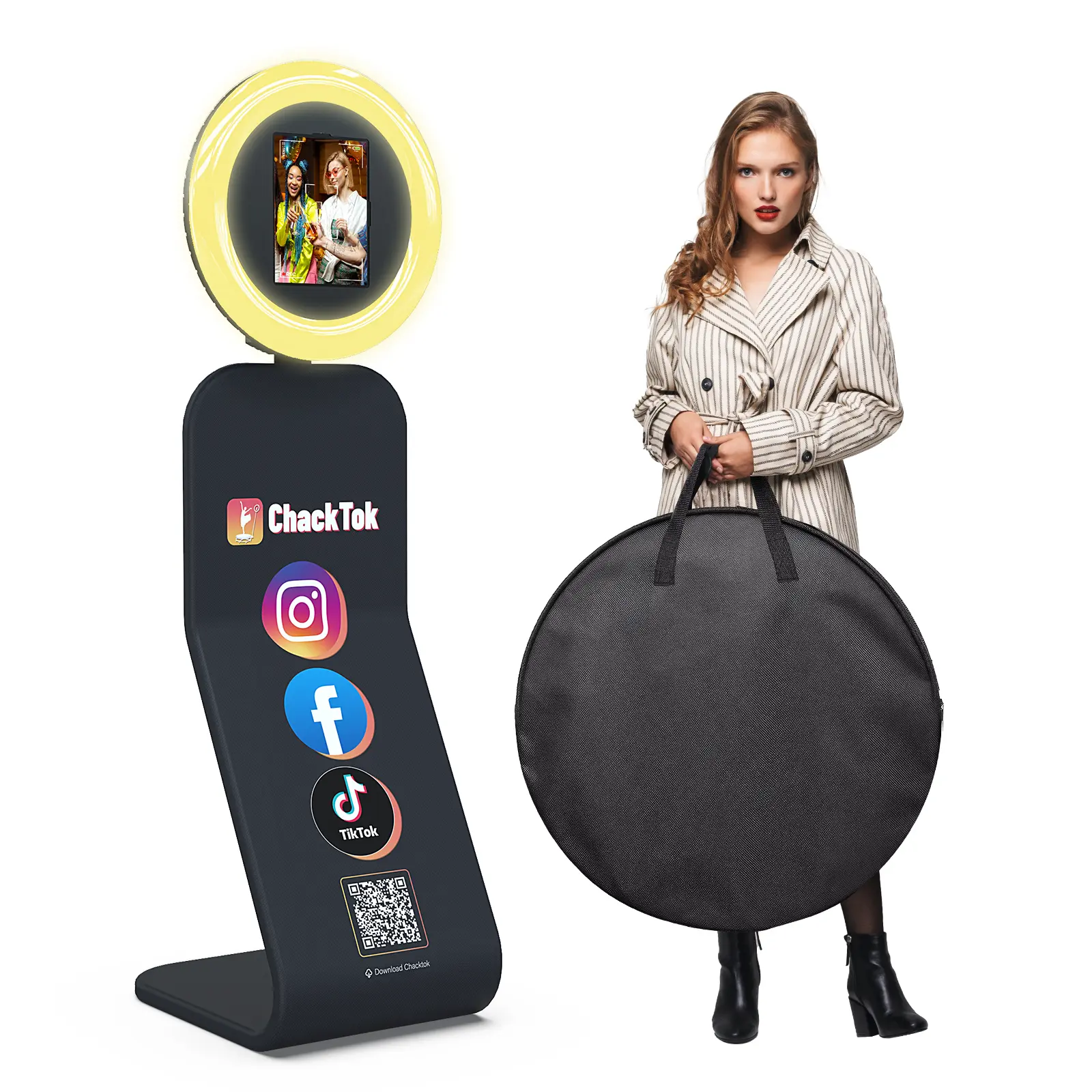 MWE Portable Photo Booth Compatible with Any Ipad, for Ipad Photo Booth Shell Stand Photo Booth Software for Party and Wedding