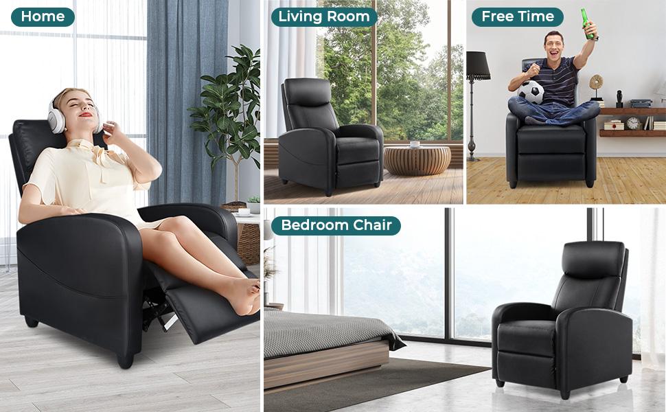 Sweet Furniture  Massage Recliner Chair for Living Room, Massage Recliner Chair Theater Chairs Adjustable Modern Reclining Chair with Padded Seat Backrest