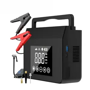【GripVolt 】5IN1 Versatile Lifesaver Jump Starter Tire Inflator Power Bank LED Flashlight USB Charging Rechargeable Battery Portable Air Compressor Motorboat Compact Size Truck Car Jumper Battery Pack battery charger jumper box Powersports Charger