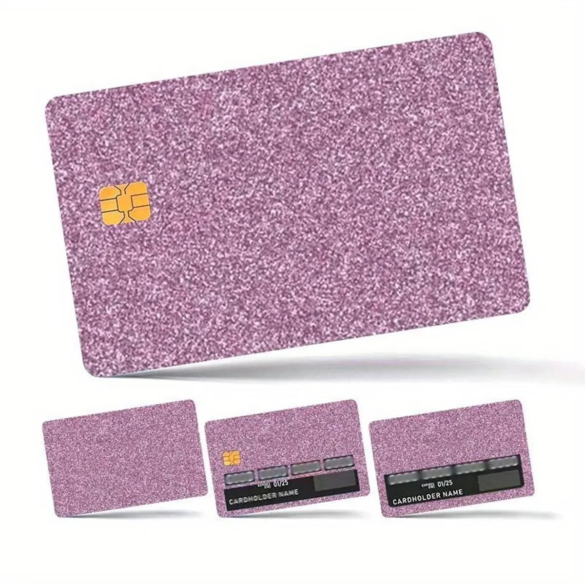 4-Piece Sparkle Card Skins - Removable Pvc, No Residue, Scratch-Resistant For Credit & Key Cards Funny Stickers Diy Decal Film