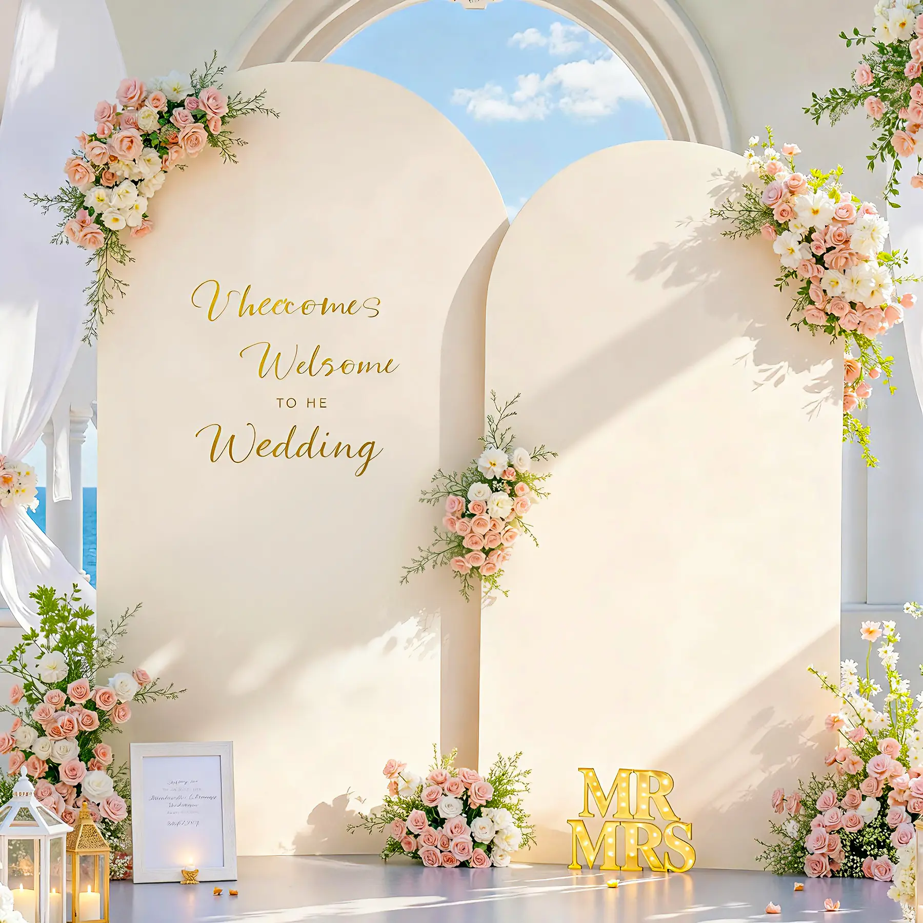 Arch Backdrop Cover 2 Set - 7.2&6 FT Arch Backdrop Cover Spandex Wedding Arch Stand Covers for Birthday Party Holiday Parties Baby Shower Girls Bridal Shower Balloon Arch Covers Stretchy Backdrop Background  No Stand Included  tiktokshopbacktoschool