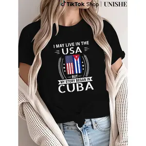 Classic 100% Cotton American Cuban Flag Shirt – My Story Began In Cuba