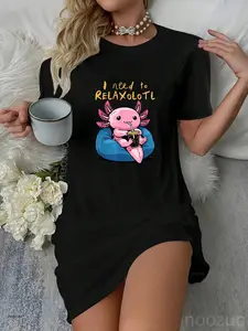 Relaxolotl Shirt Funny Axolotl Relaxing I Need to Relaxolotl Casual Dress