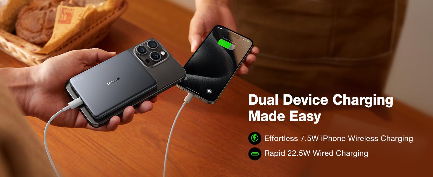 TORRAS MiniMag Power Bank,Ultra-Slim 10,000mAh Magnetic Wireless Portable Charger, 22.5W Fast Charging iPhone Air MagSafe Battery Pack Designed for iPhone 17 Pro Max/17 Pro/Air/16/15/14/13/12, Gray TORRAS MiniMag Power Bank,Ultra-Slim 10,000mAh Magnetic Wireless Portable Charger, 22.5W Fast Charging iPhone Air MagSafe Battery Pack Designed for iPhone 17 Pro Max/17 Pro/Air/16/15/14/13/12, Gray