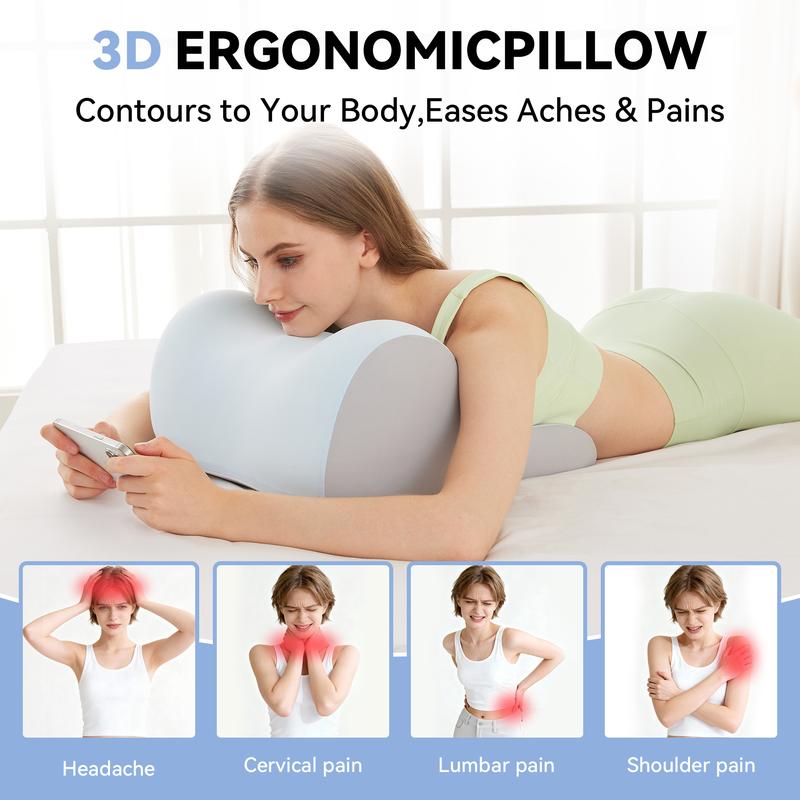 【Holiday Haul】1Pack Wedge Pillow for Adults Ergonomic Memory Foam Design Soft Fabric Comfortable Back Neck Leg Support Face Down Reading Pillow Modern Simple Style Versatile Home Use