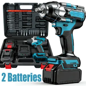 700Nm 3 in 1 Brushless Impact Wrench 1/2" Cordless 3300RPM, 2×4.0Ah Batteries, 5 Sockets Car DIY Furniture Lawn Mower