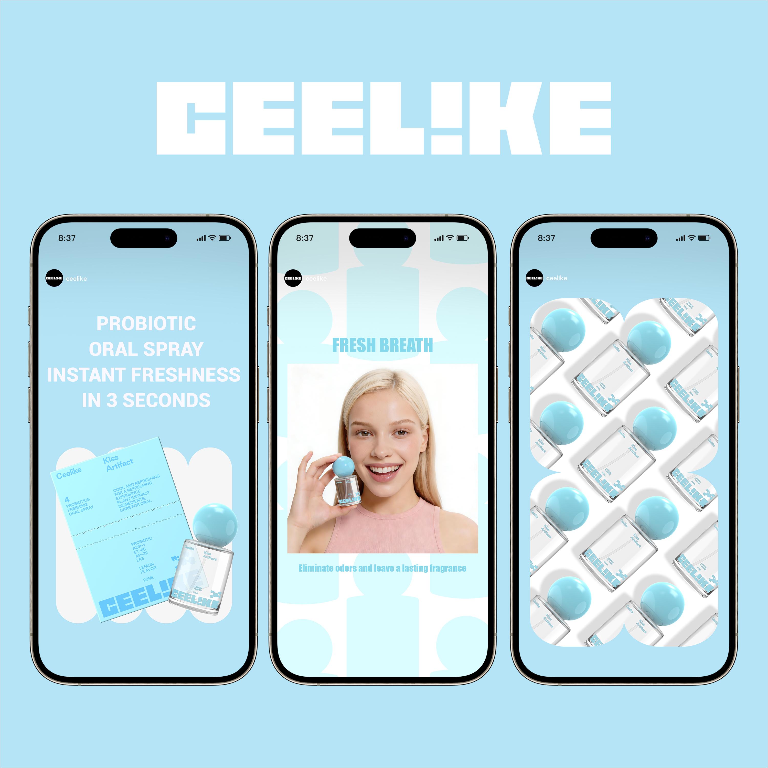 CEELIKE Probiotic Lemon Oral Spray | 20ml for Long-Lasting Freshness & Oral Health | Sugar-Free & Portable Breath Freshener