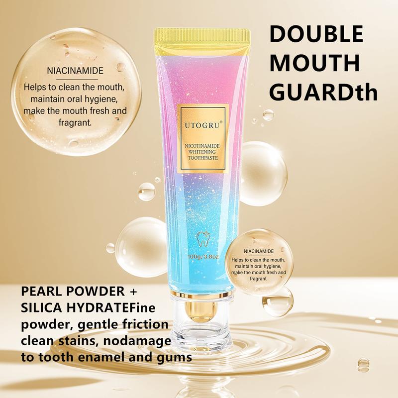 Nicotinamide Whitening Toothpaste, Protects Enamel, Refreshes Breath & Stain Removal, Fluoride-Free Formula is Suitable for Sensitive Teeth (3.8oz/100g, 1P)