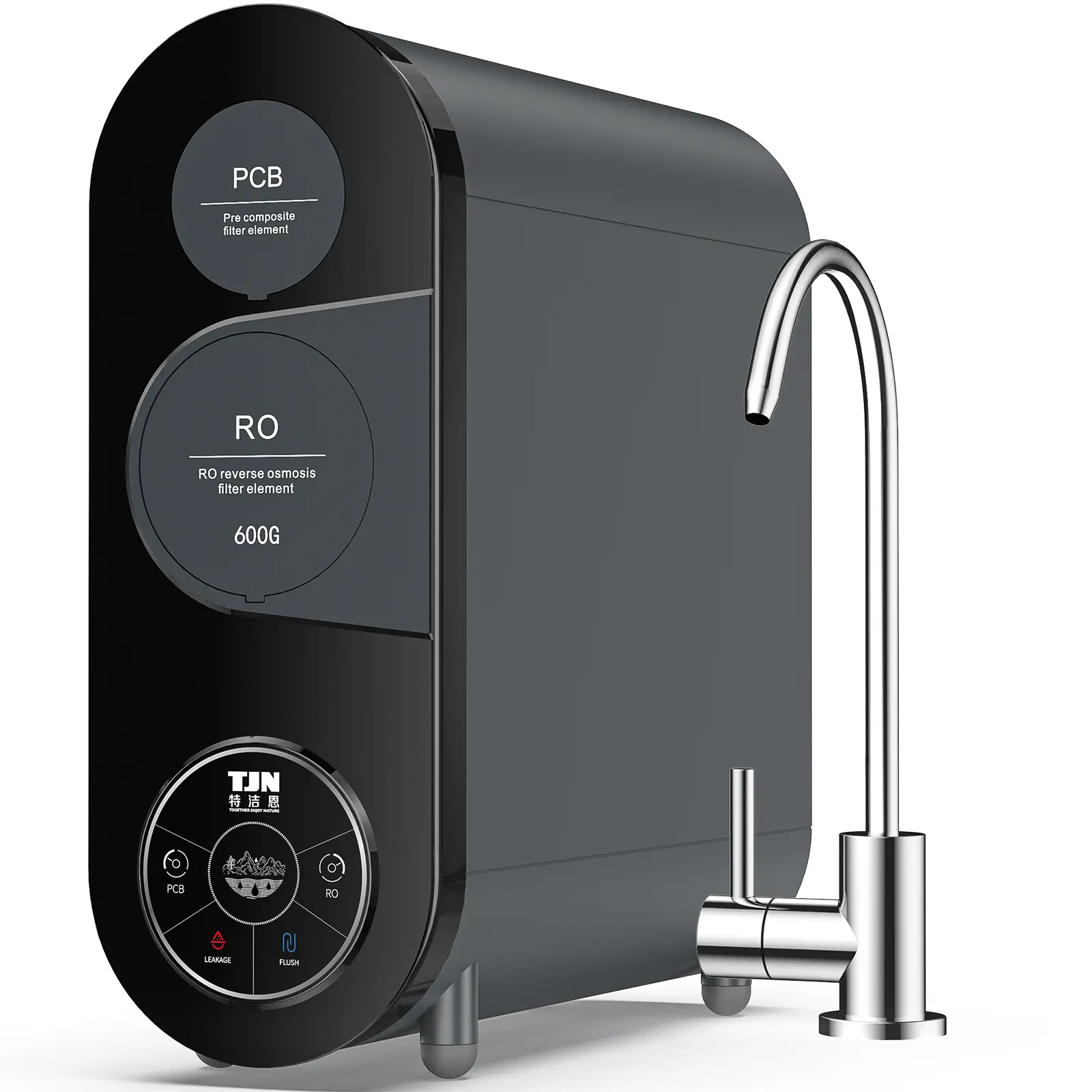 TJN 600G RO Water Purifier，FCC & UL 979 Certification. 600G High Flow (1.5L/min), Dual RO+PCB Filters. Reduces TDS & PFAS, 2:1 Pure-to-Drain Ratio. Includes Faucet & Tubing, Under Sink Installation