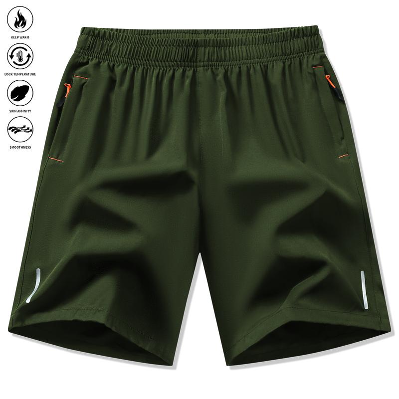 Men's Solid Color Drawstring Waist Sports Shorts, Summer Breathable Stretch Waist Athletic Shorts with Pockets, Casual Everyday Menswear, Regular Fit Comfortable Shorts with Pockets, Summer Men's Everyday Wear