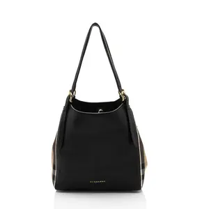 Pre-owned BURBERRY Leather Tote Bags House Check Canterbury Small Tote