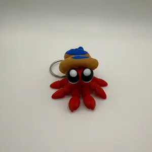 Articulated Hermit Crab Keychain