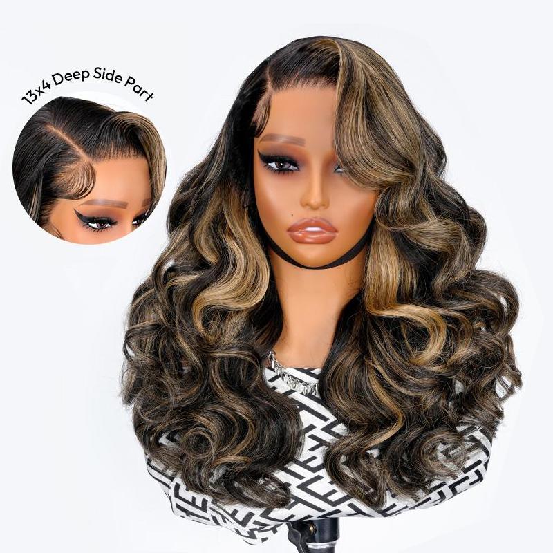 [NEW IN] West Kiss Glueless Wig Side Part Highlight Blonde Body Wave 13x4 Lace Front Wig Human Hair Pre Cut Pre Plucked Hairline Wigs TikTokShopSpringGlowUp
