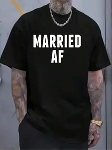 Married AF Funny Couple's Graphic Tee | Trendy Husband & Wife Sarcastic T-Shirt | Modern Unisex Casual Top | Perfect Anniversary Gift Idea