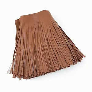 1Meter Meetee 10-30Cmx5Mm PU Leather Tassel Fringe Trim Decor Lace Ribbon DIY Jacket Skirt Clothes Fabric Sewing Accessories