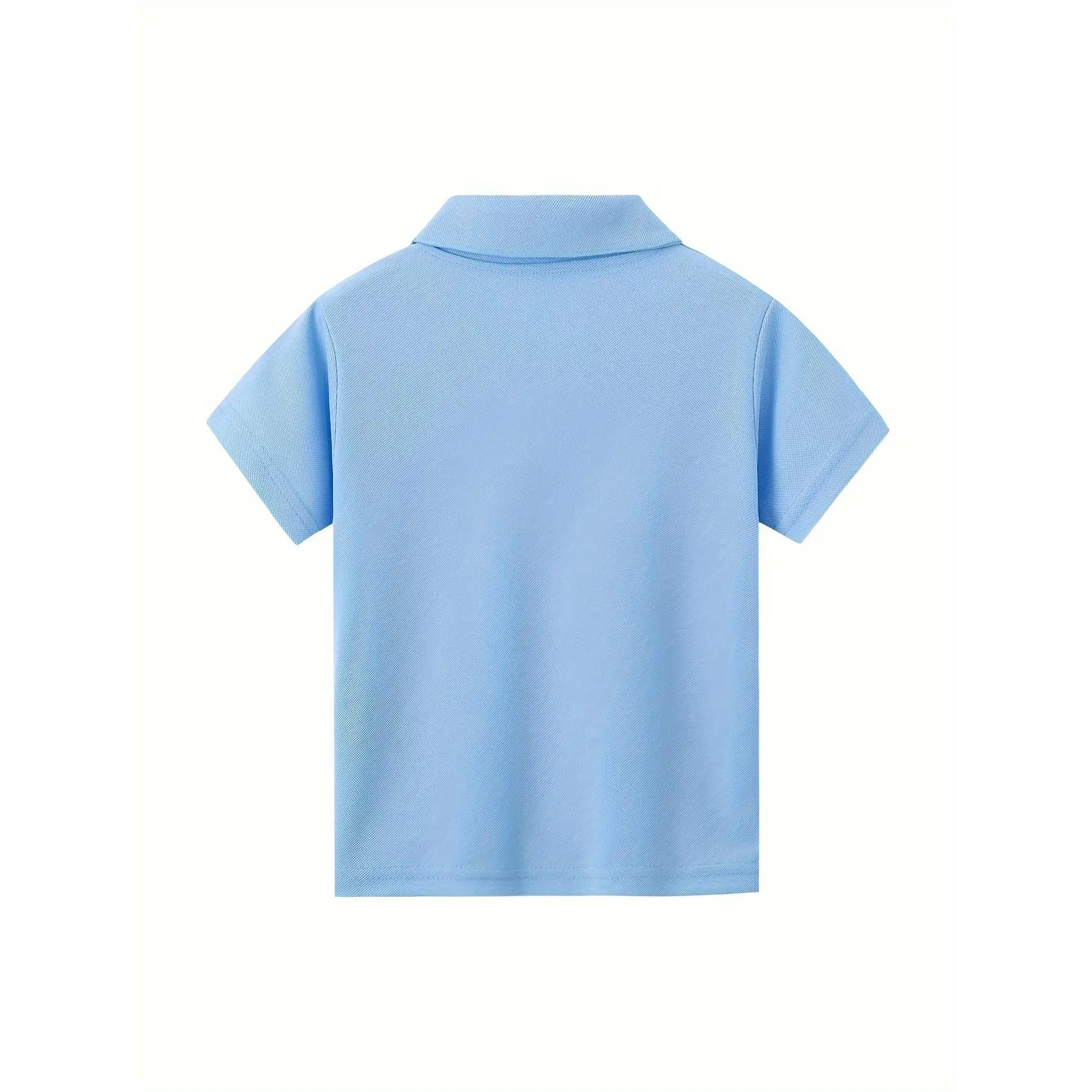 Summer Children's Polo Shirt, Unisex Solid Color Loose Casual Style Boys and Girls, Boys' T-Shirt, Korean Style Fashionable Children's Polo Collar Shirt