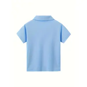 Summer Children's Polo Shirt, Unisex Solid Color Loose Casual Style Boys and Girls, Boys' T-Shirt, Korean Style Fashionable Children's Polo Collar Shirt