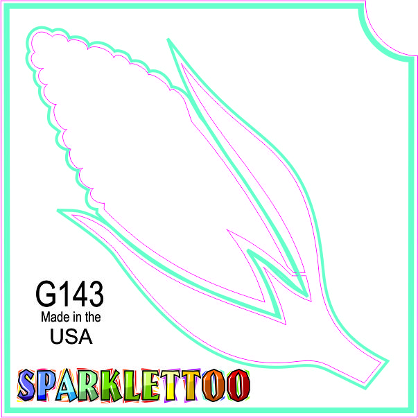 212 MAIN Ruby Red G143 3-Ply Corn Shape Glitter Temporary Tattoo Stencils, FDA Safe, 1.5x2.3 in, Easy to Apply, 100-Pack
