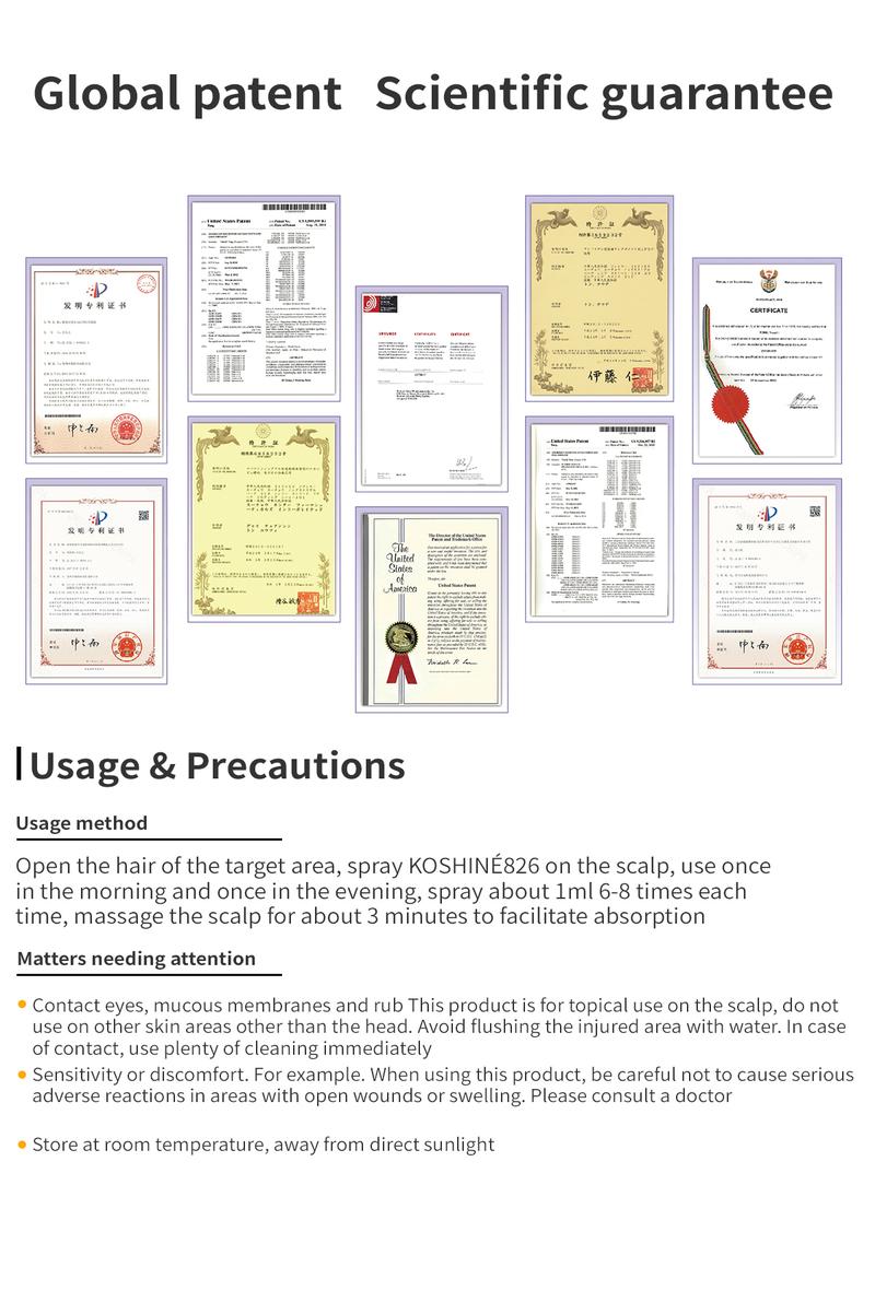 KX-826 DHT Blocker Hair Growth Spray – Patented, clinically proven, blocks DHT at the scalp without affecting hormones. For men & women. 0.9% & 0.5% formulas, 30ml & 60ml. Controls oil in 3 days, reduces hair loss in 1-2 weeks, growth in 4-6 weeks.