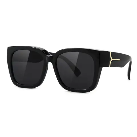 Polarized Fit Over Glasses Sunglasses for Women UV Protection with TAC Lens and TR90 Materials, Trendy Square Wrap Around Shades, Lightweight TR90 Materials ST0033